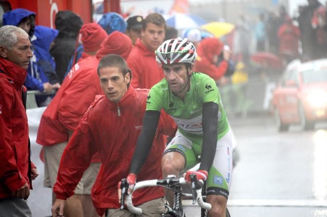 Daniel Moreno (Katusha) at the finish of stage 14 at the Vuelta a Espana