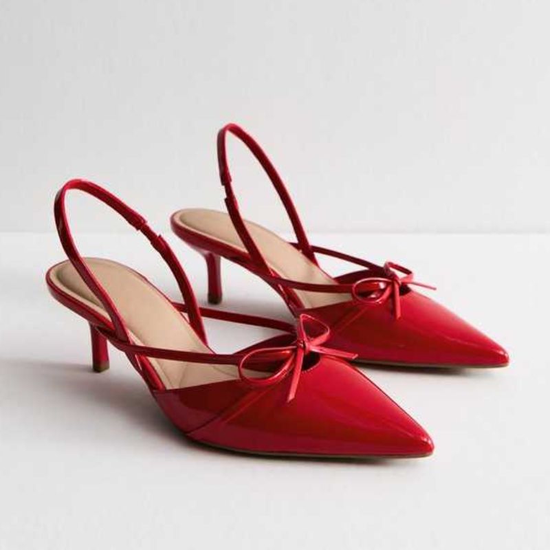 red kitten heels from New Look