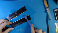 A still from Blighted Agent's YouTube video converting laptop ram into desktop ram