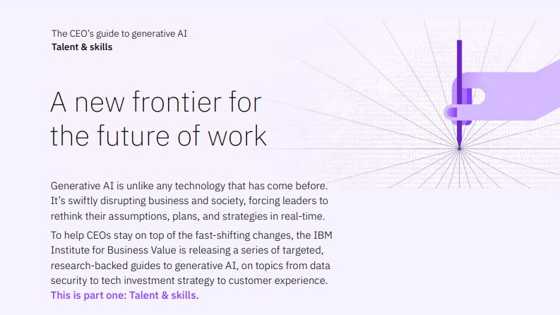 A purple whitepaper from IBM on how generative AI can impact your people talent and people skills