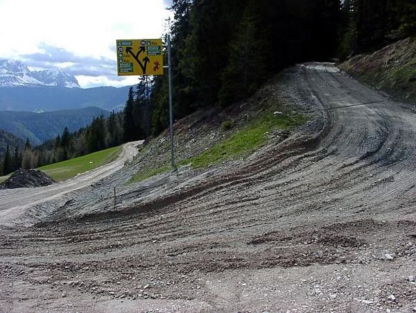 The hairpins are steep and gravelly