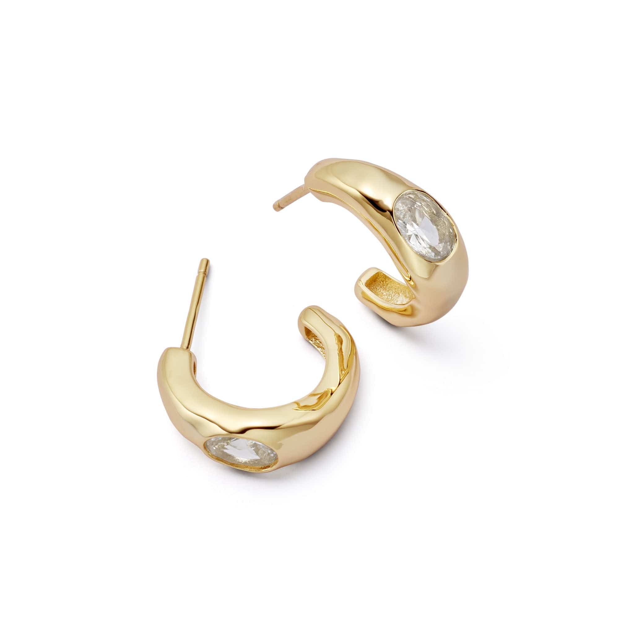 Est&amp;eacute;e Lalonde Chunky Sapphire Hoop Earrings 18ct Gold Plate