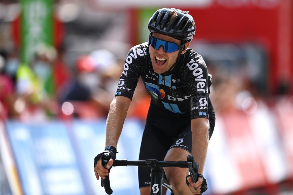 EL BARRACO SPAIN AUGUST 29 Chris Hamilton of Australia and Team DSM crosses the finishing line in third place during the 76th Tour of Spain 2021 Stage 15 a 1975km km stage from Navalmoral de la Mata to El Barraco lavuelta LaVuelta21 on August 29 2021 in El Barraco Spain Photo by Stuart FranklinGetty Images