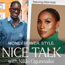 A promotional graphic for Nice Talk with Nikki Ogunnaike and Issa Rae.