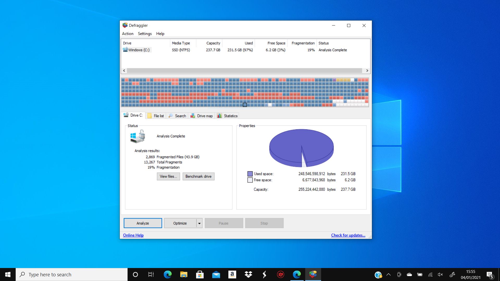 free defragmentation software for windows 10