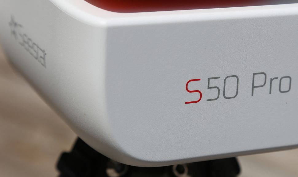The logo on the body of the ZWO Seestar S50 Pro.