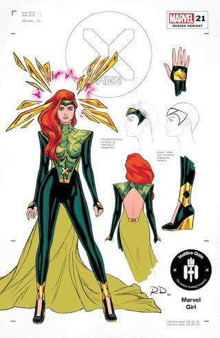 Hellfire Gala outfit designs by Russell Dauterman
