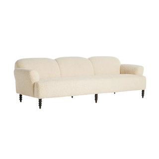 white boucle anthropologie sofa