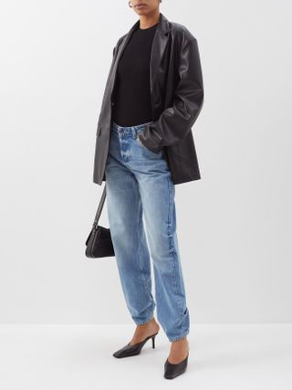 Olympia faux-leather blazer