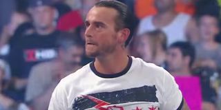 CM Punk staring at the crowd WWE