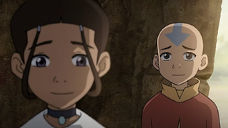Aang looking at Katara in Avatar: The Last Airbender.