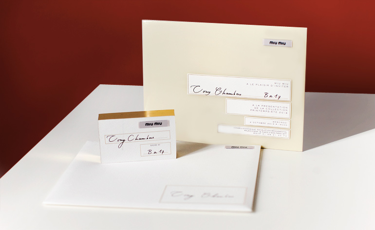 An MDF 'seating block' allocation was edged in gold and coated with white textured paper