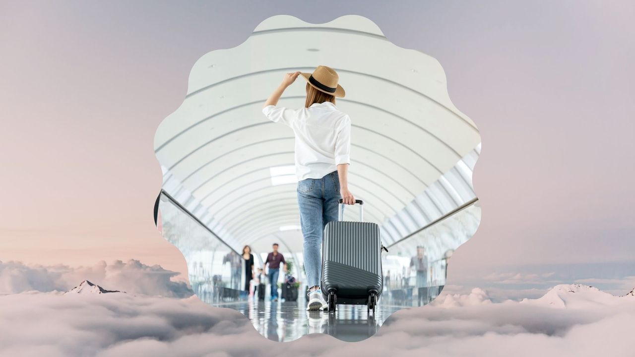 woman traveling in airport