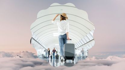 woman traveling in airport