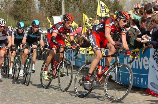 BMC teammates George Hincapie and Alessandro Ballan