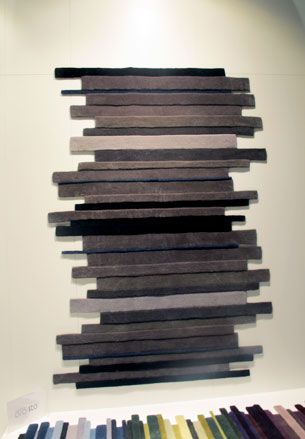 Grey striped rug