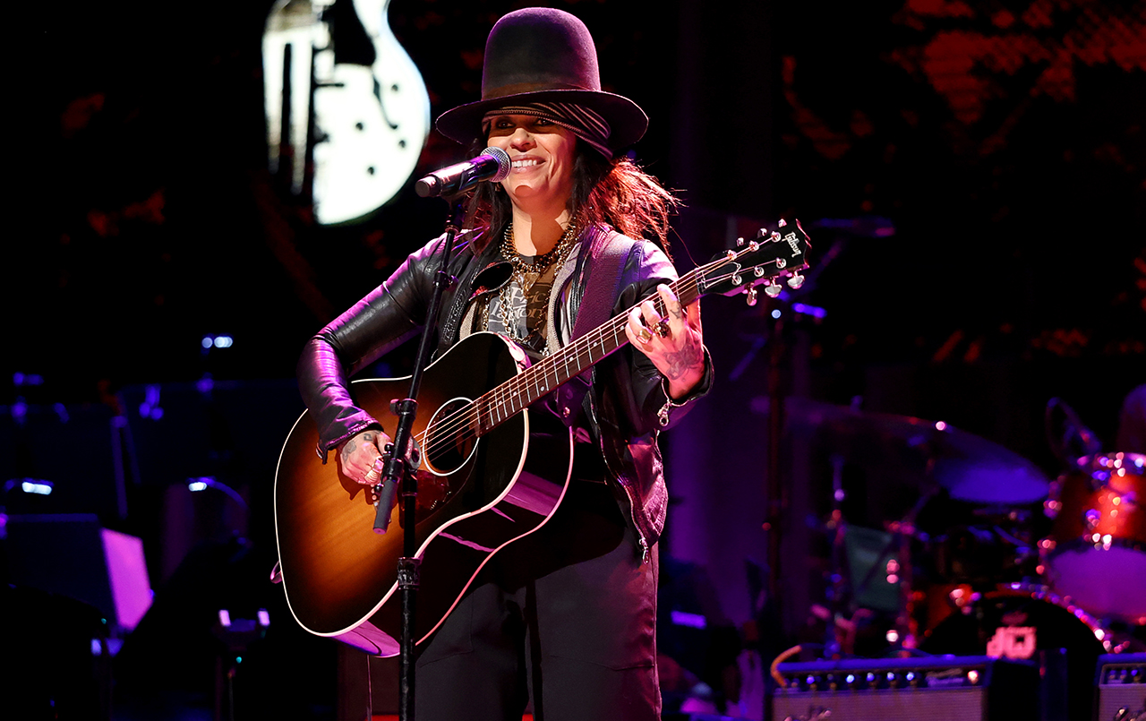 Linda Perry performs during the 10th annual Love Rocks NYC concert at the Beacon Theatre in New York City on March 5, 2026