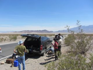 A flat tire in Death Valley.