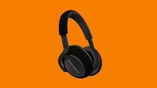 Bowers & Wilkins PX7 headphones on an orange background
