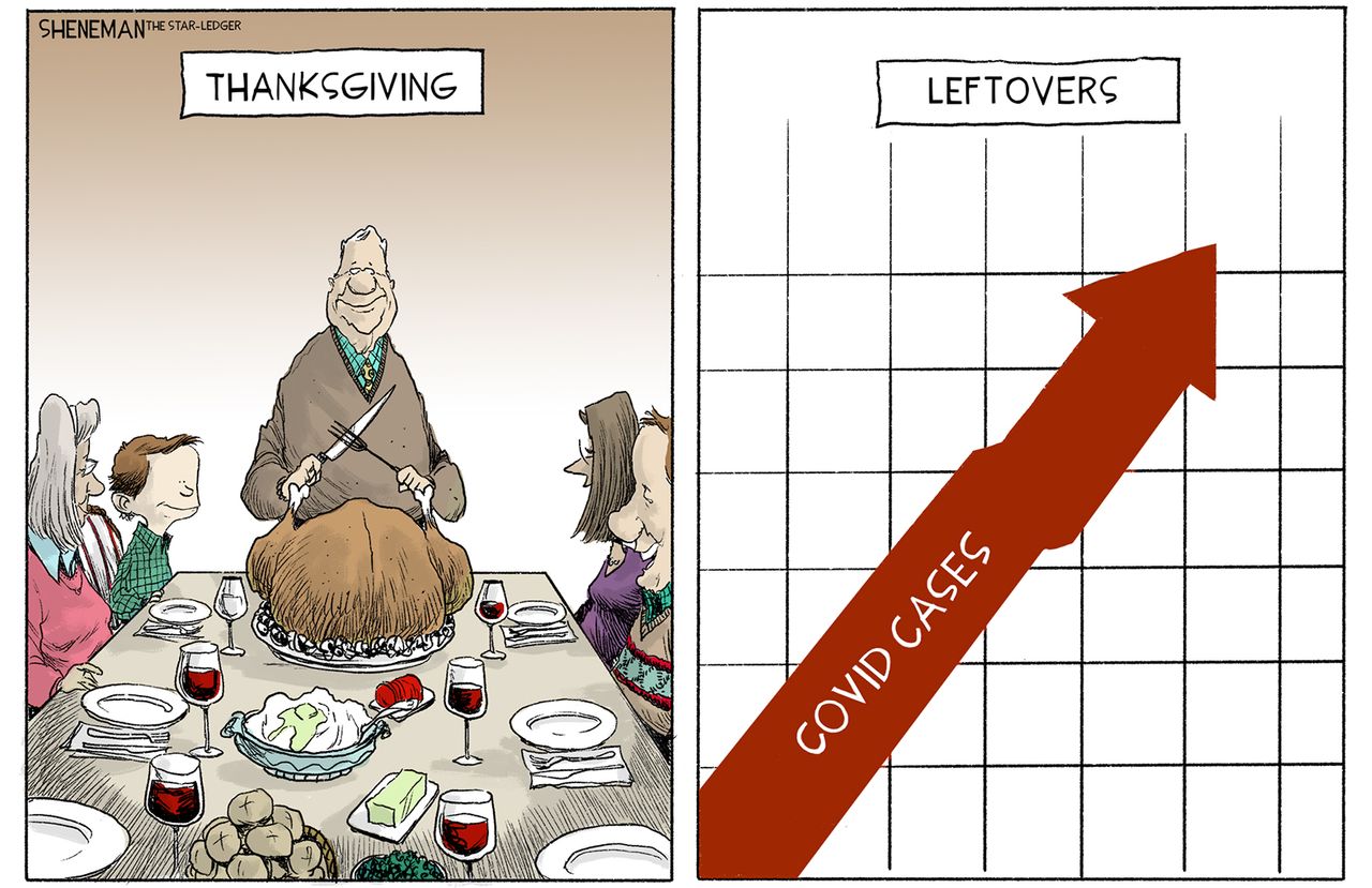 Editorial Cartoon U.S. COVID Thanksgiving