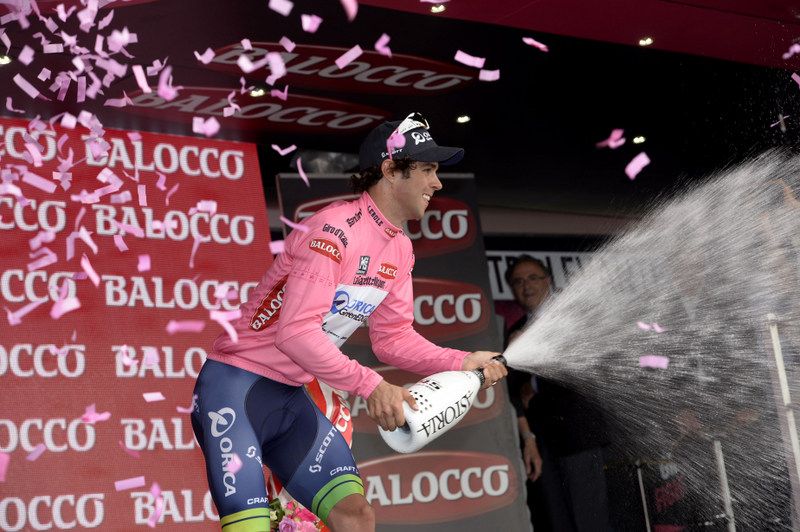 Michael Matthews enjoying his moment on the podium