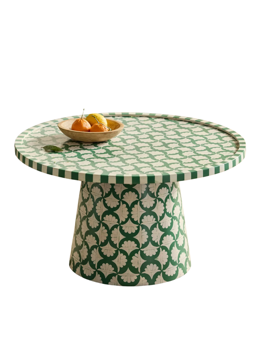 Resin Overlay Pedestal Coffee Table