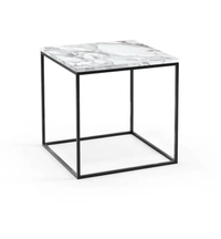 Mahaut Marble &amp; Black Metal Side Table, La Redoute