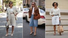 Three women wearing different kinds of shorts