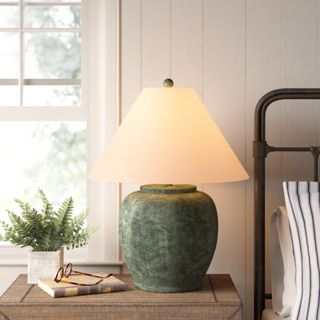 wayfair green cement table lamp