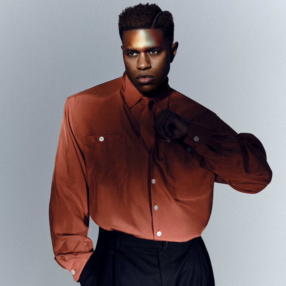 Photo of Jeremy Pope for Who What Wear's Winter Beauty Feature