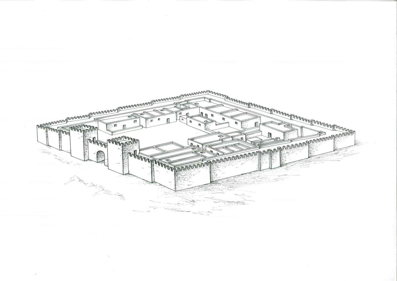 A drawing of the Tel Arad fortress