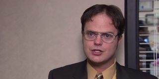 Dwight giving a confessional on The Office