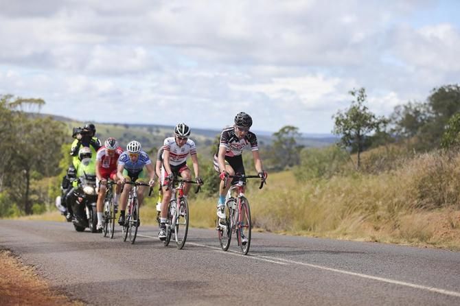 The day's breakaway led by Neil Van Der Ploeg (search2retain-health.com.au)