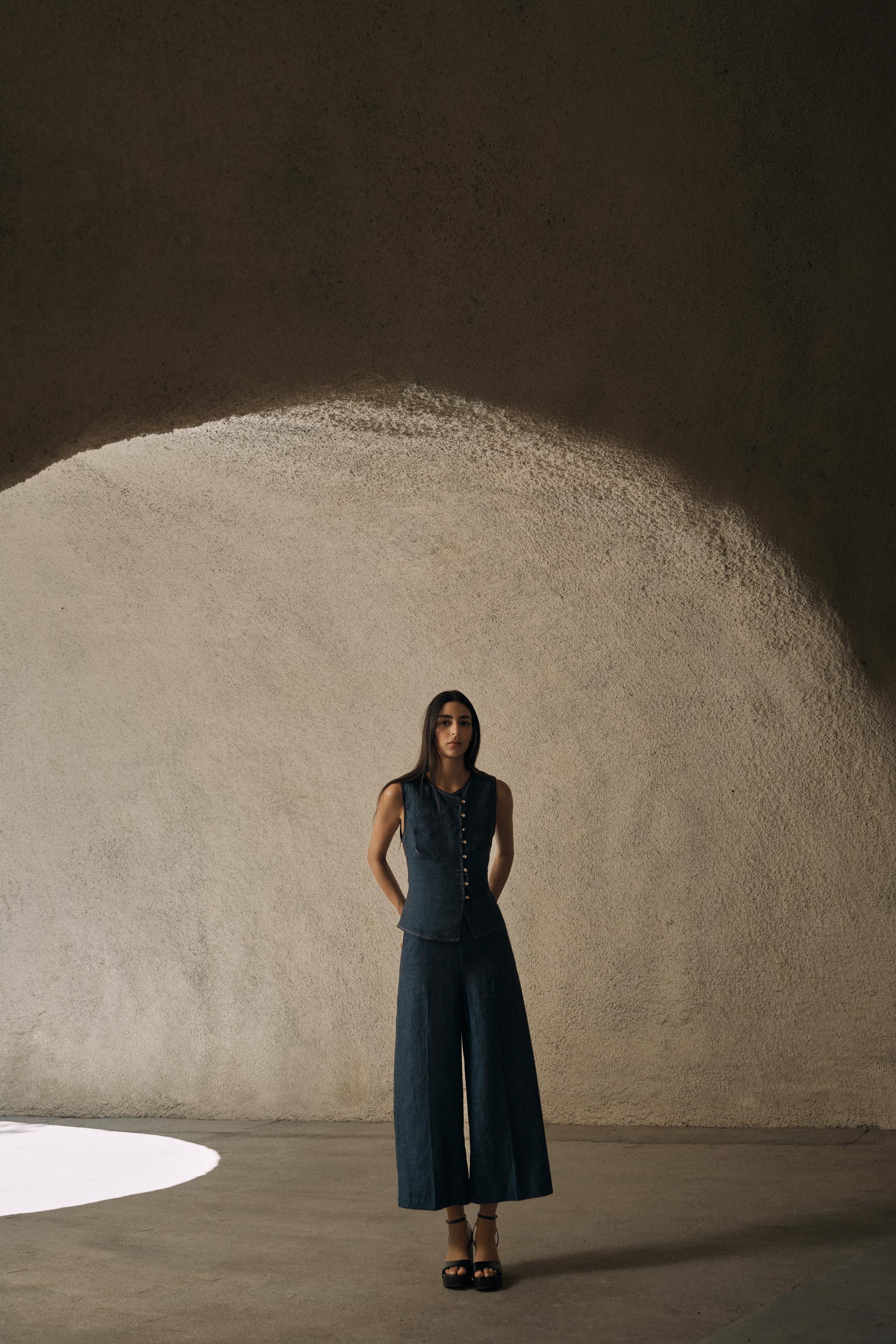 Double-Breasted Linen Waistcoat