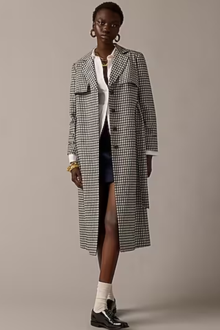 J.Crew Collection Harriet trench coat in English gingham wool blend