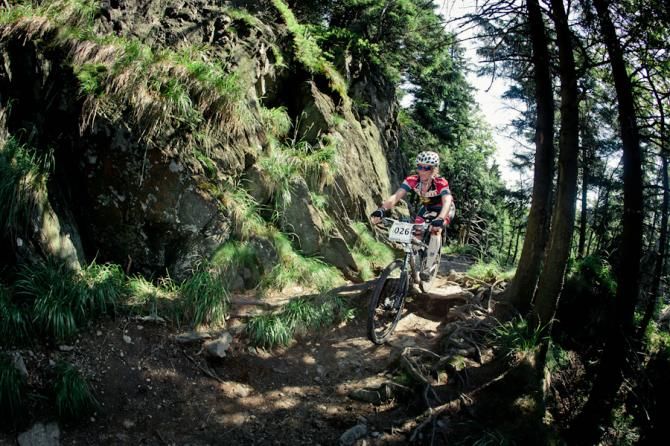 A racer in the Beskidy MTB Trophy