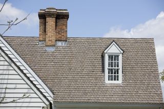 gray roof on american house