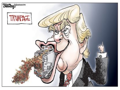 Political cartoon U.S. 2016 Election Donald Trump