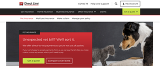 Direct Line Pet Insurance website