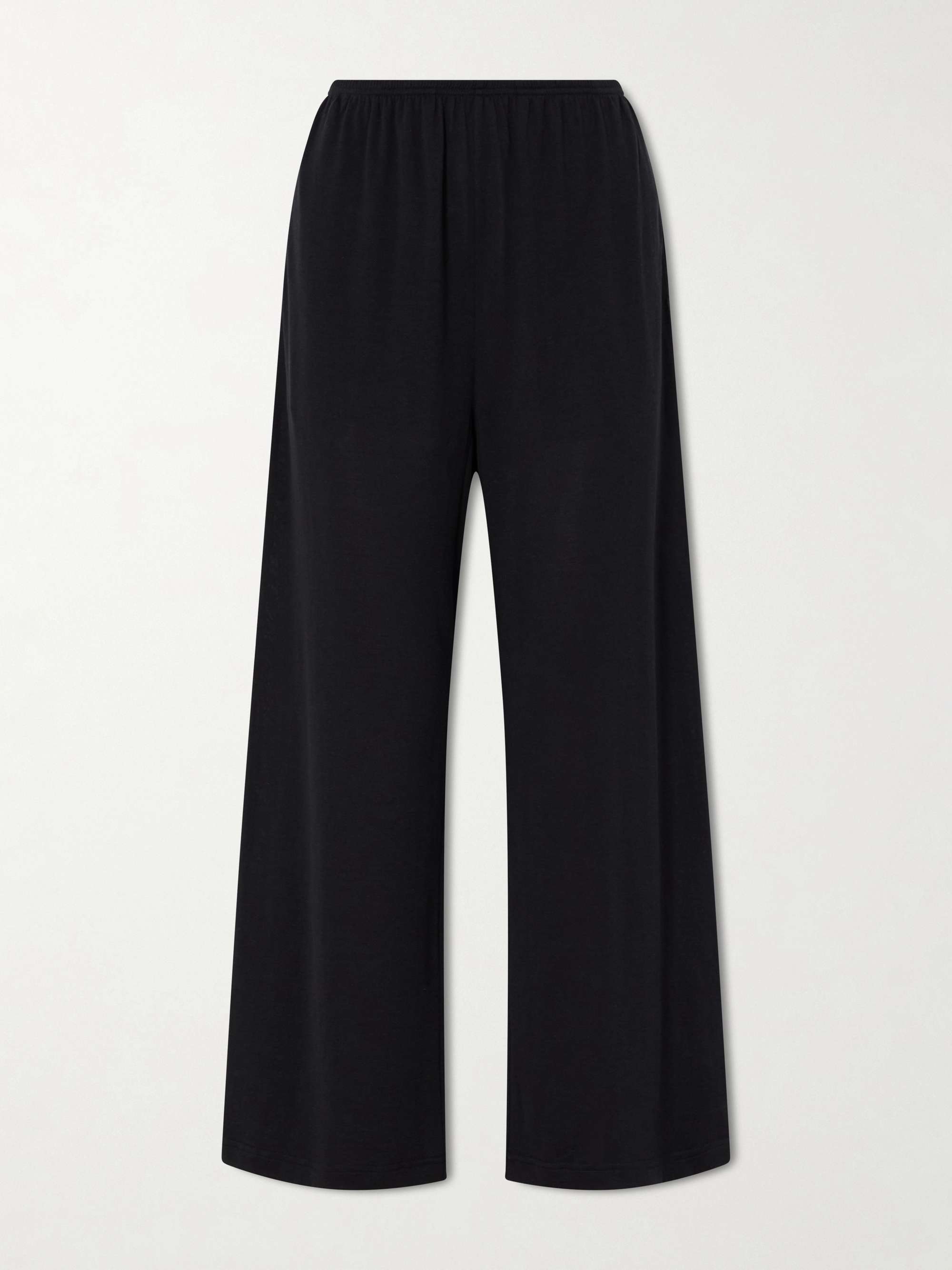Cotton and Silk-Blend Wide-Leg Pants