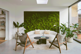 living green wall in living room