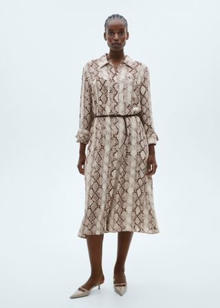 Snake Print Shirt Dress