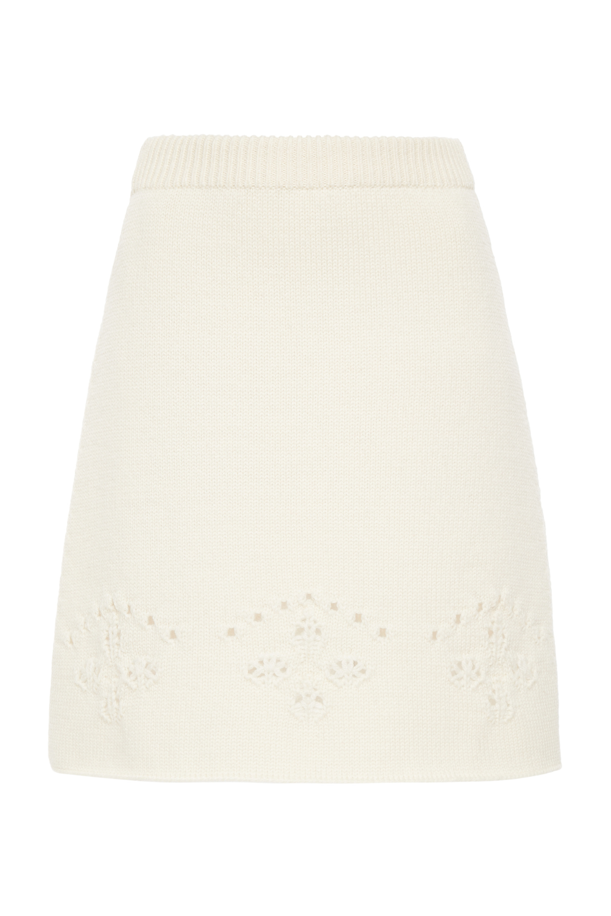 knitted white cutout skirt
