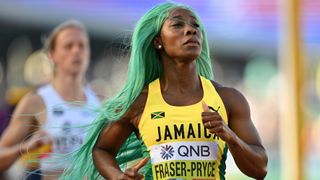 Shelly-Ann Fraser-Pryce at the 2022 World Athletics Championships in Oregon.