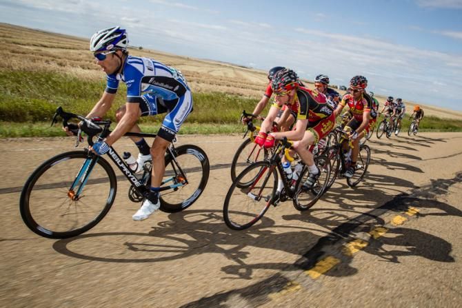 Chris Jones (UnitedHealthcare) takes a pull on the front of the chase group.