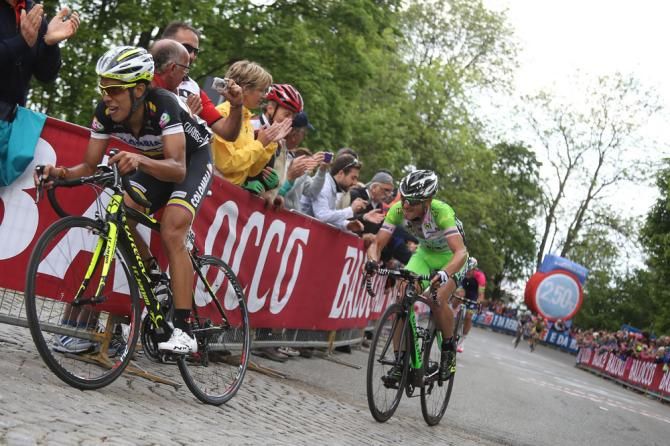 Jarlinson Pantano (Colombia) leads Enrico Battaglin (Bardiani - CSF)