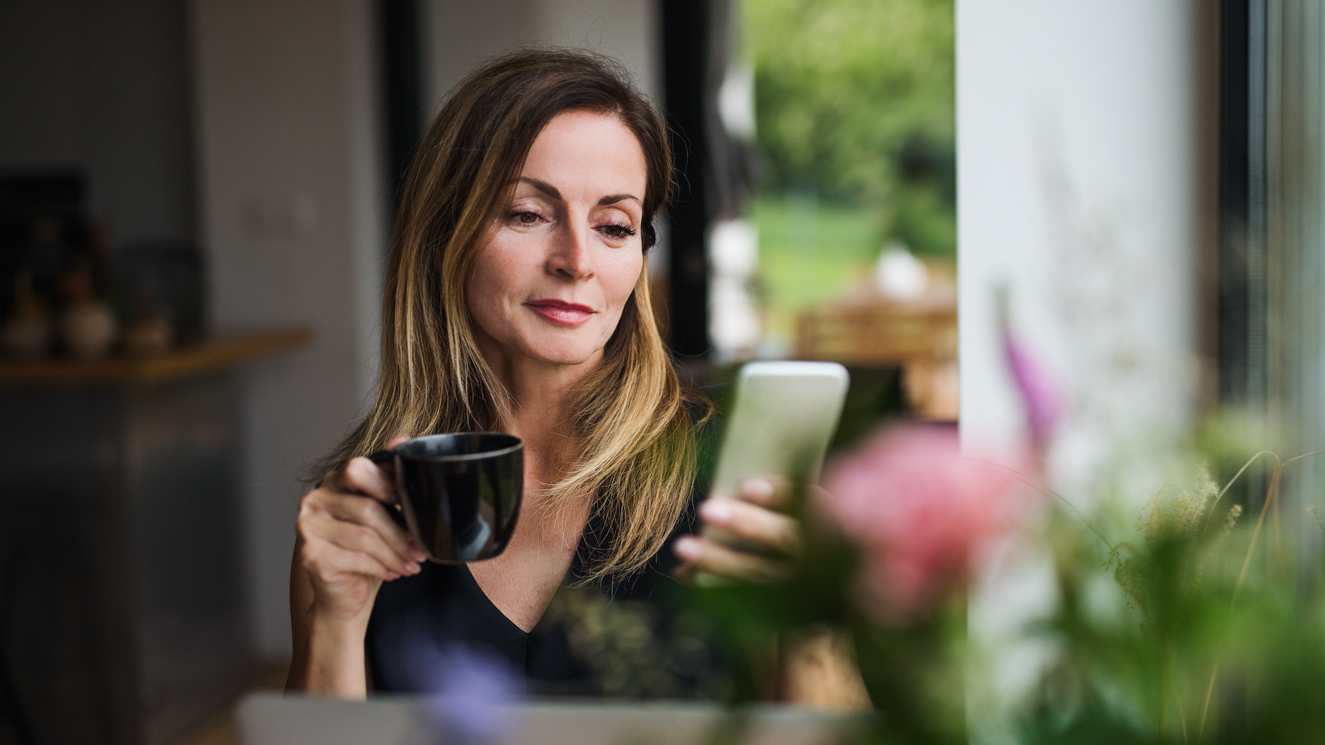 woman using phone
