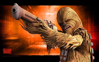 Chewbacca the Wookiee in the cartoon series "Star Wars: The Clone Wars Season Three."