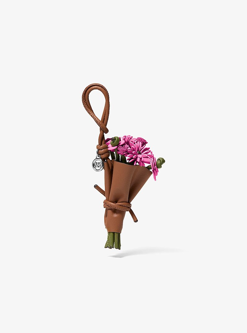 Leather Floral Bouquet Bag Charm