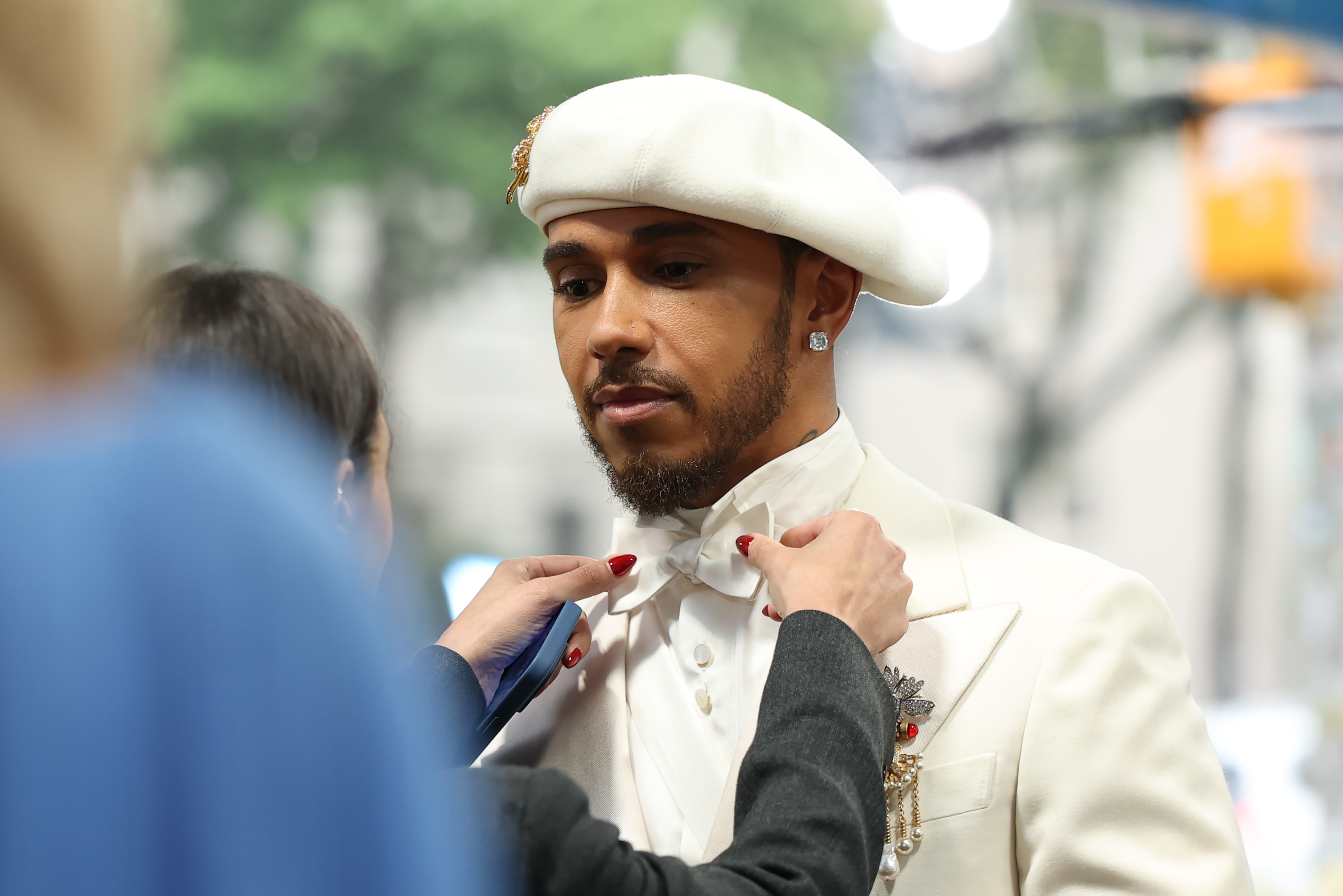 Lewis Hamilton at the 2025 Met Gala.